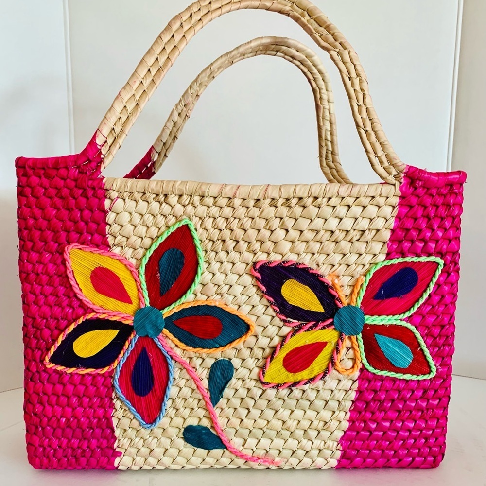 Handmade Mexican Palm Basket Purse/Tote